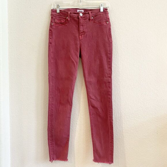 Hudson Nico Ankle Raw Mid Rise Red Jeans 28 Raw Hem Made In USA - Picture 2 of 12